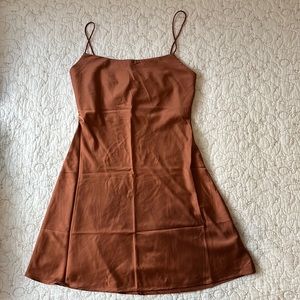 Rust Satin Dress